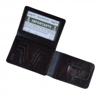 Portafoglio con fettuccia porta placca aperto