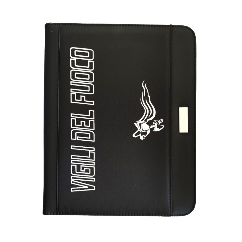 CARTELLINA CON ZIP VIGILI DEL FUOCO PER ISTR. PROFESSIONALE C.S./C.R./ISP./FUNZIONARIO